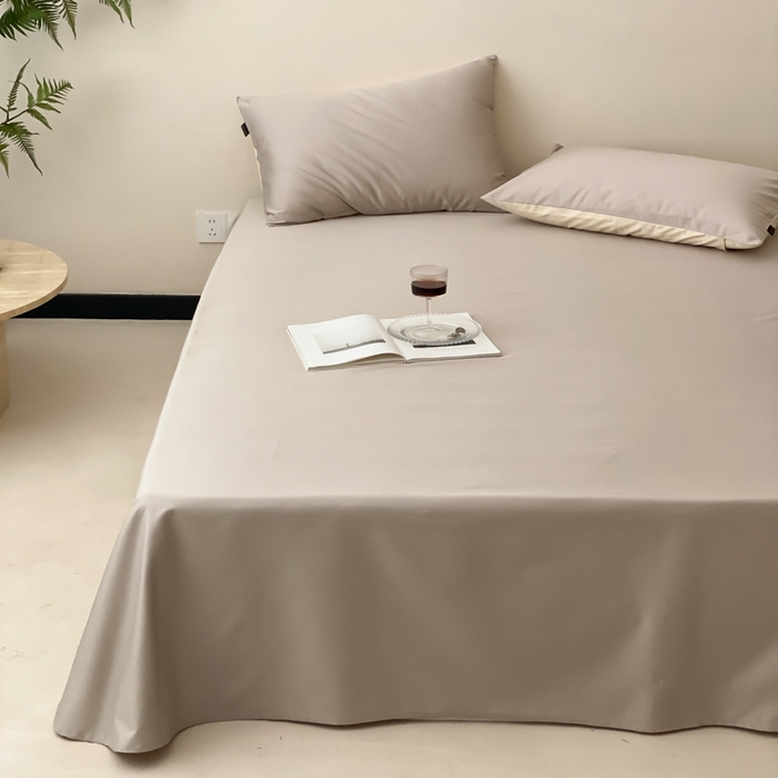 91家纺网 家纺一手货源 找家纺 云栖家居 2025新款全棉纯色长绒棉纯棉单品系列床单单件床单单品-单床单 锡器灰