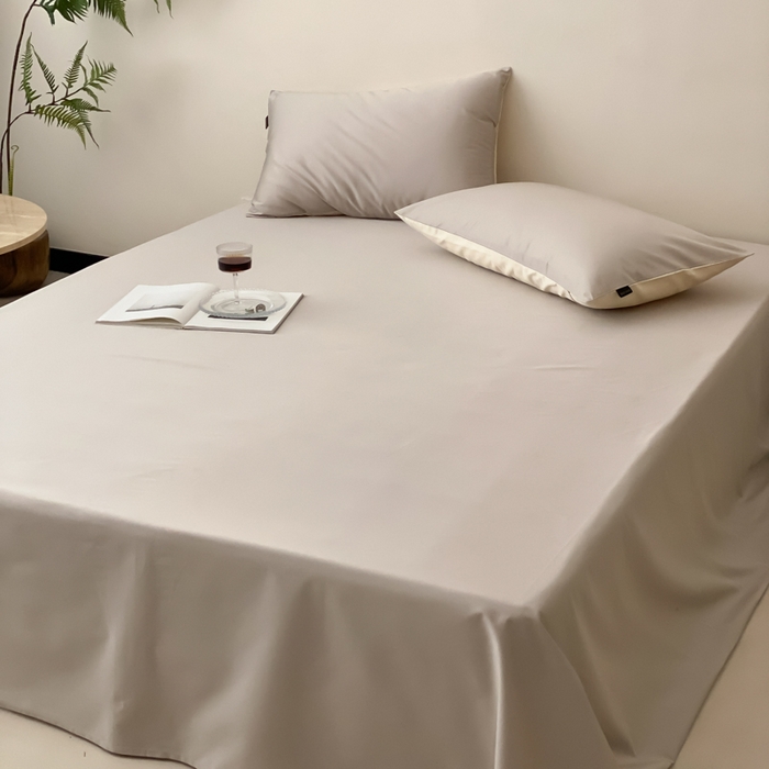 91家纺网 家纺一手货源 找家纺 云栖家居 2025新款全棉纯色长绒棉纯棉单品系列床单单件床单单品-单床单 锡器灰