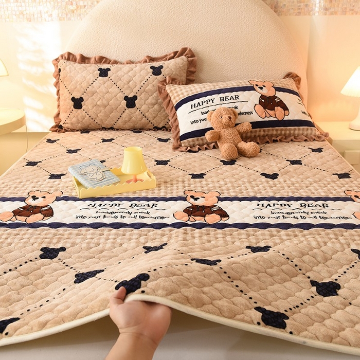 91家纺网 家纺一手货源 找家纺 （总）美达2025新款牛奶绒直边款牛奶绒床垫床褥床盖三件套（可定制）