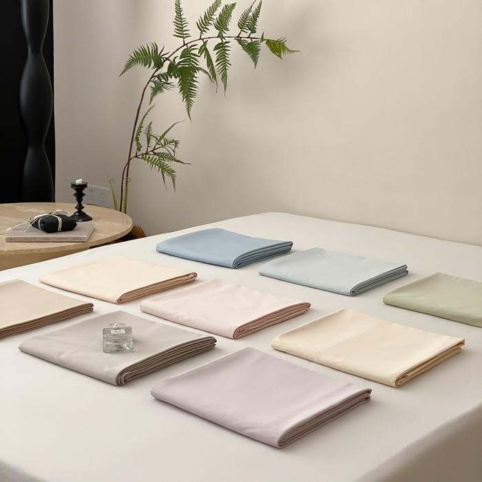 91家纺网 家纺一手货源 找家纺 云栖家居 2025新款全棉纯色长绒棉纯棉单品系列床单单件床单单品-单床单 组合图