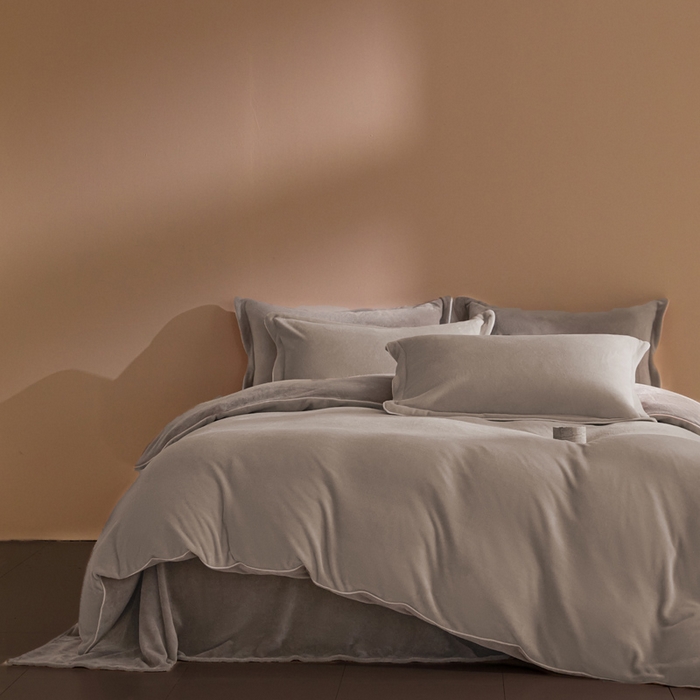 （总）麦田家纺 2025新款A类高克重纯色牛奶绒四件套