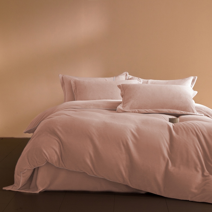 91家纺网 家纺一手货源 找家纺 （总）麦田家纺 2025新款A类高克重纯色牛奶绒四件套