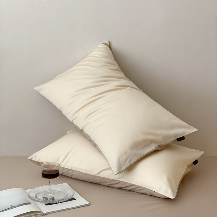 91家纺网 家纺一手货源 找家纺 云栖家居 2025新款全棉纯色长绒棉纯棉单品系列枕套单件枕套单品-单枕套 米粒碎&极简米