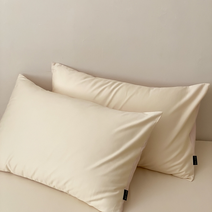 91家纺网 家纺一手货源 找家纺 云栖家居 2025新款全棉纯色长绒棉纯棉单品系列枕套单件枕套单品-单枕套 米粒碎&玉兰粉