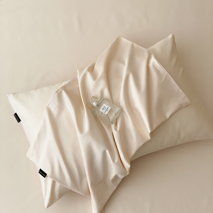 云栖家居 2025新款全棉纯色长绒棉纯棉单品系列枕套单件枕套单品-单枕套 米粒碎&玉兰粉