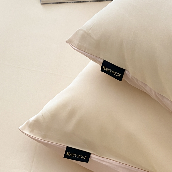 91家纺网 家纺一手货源 找家纺 云栖家居 2025新款全棉纯色长绒棉纯棉单品系列枕套单件枕套单品-单枕套 米粒碎&玉兰粉