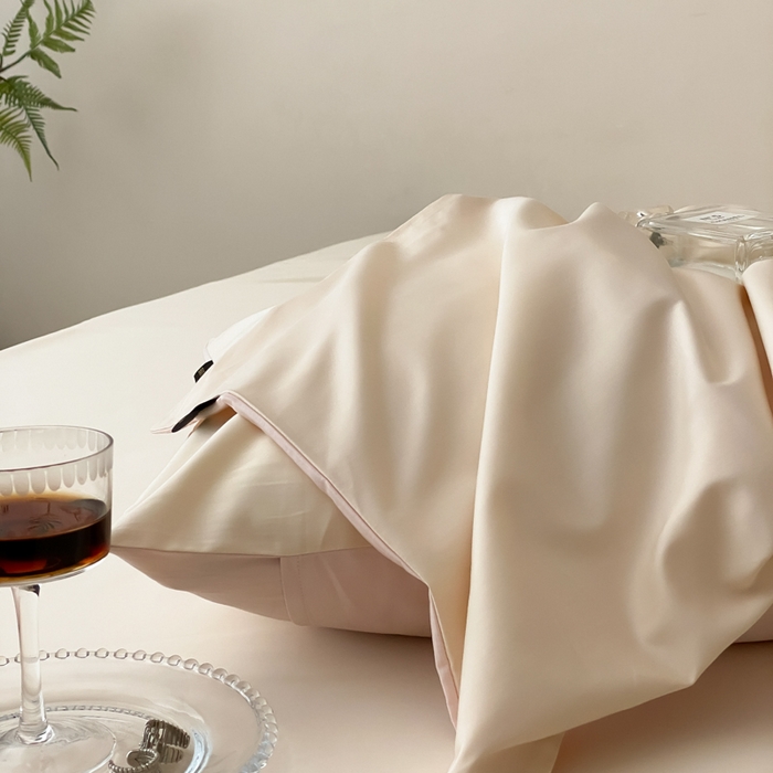 91家纺网 家纺一手货源 找家纺 云栖家居 2025新款全棉纯色长绒棉纯棉单品系列枕套单件枕套单品-单枕套 米粒碎&玉兰粉