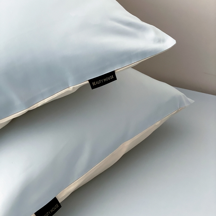 91家纺网 家纺一手货源 找家纺 云栖家居 2025新款全棉纯色长绒棉纯棉单品系列枕套单件枕套单品-单枕套 浅云兰&米粒碎