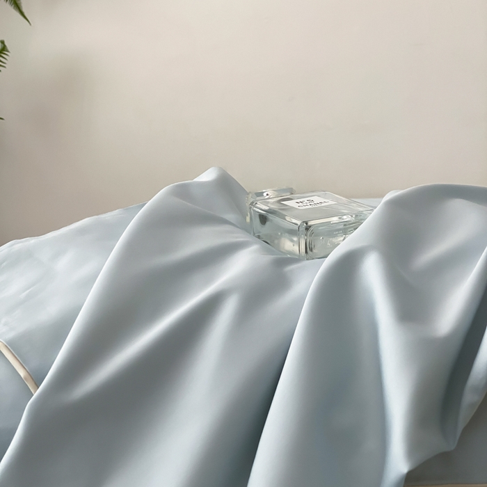 91家纺网 家纺一手货源 找家纺 云栖家居 2025新款全棉纯色长绒棉纯棉单品系列枕套单件枕套单品-单枕套 浅云兰&米粒碎