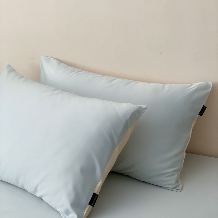 91家纺网 家纺一手货源 找家纺 云栖家居 2025新款全棉纯色长绒棉纯棉单品系列枕套单件枕套单品-单枕套 浅云兰&米粒碎