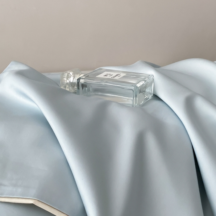 91家纺网 家纺一手货源 找家纺 云栖家居 2025新款全棉纯色长绒棉纯棉单品系列枕套单件枕套单品-单枕套 浅云兰&米粒碎