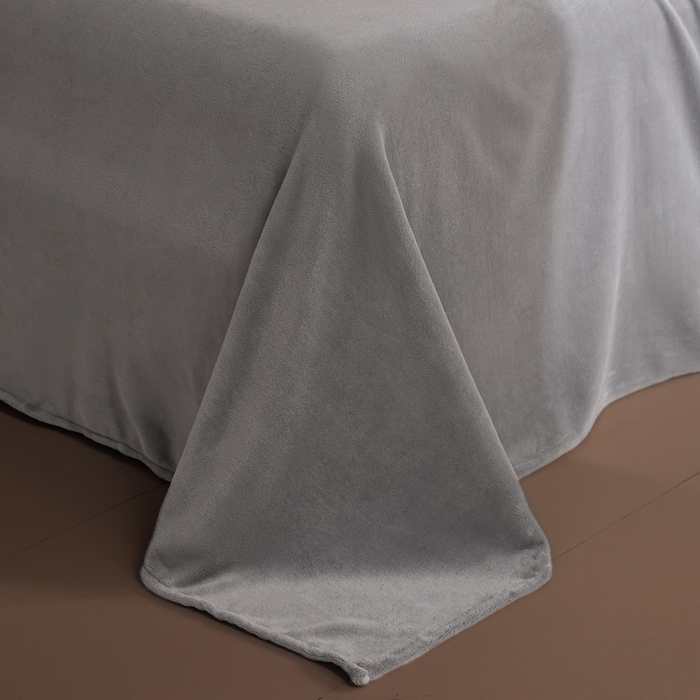 91家纺网 家纺一手货源 找家纺 麦田家纺 2025新款A类高克重纯色牛奶绒四件套 鸭蛋灰