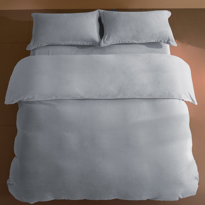 91家纺网 家纺一手货源 找家纺 麦田家纺 2025新款A类高克重纯色牛奶绒四件套 暮蓝