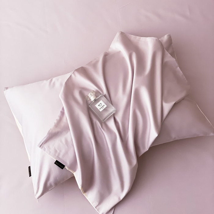 云栖家居 2025新款全棉纯色长绒棉纯棉单品系列枕套单件枕套单品-单枕套 棠梨紫&米粒碎