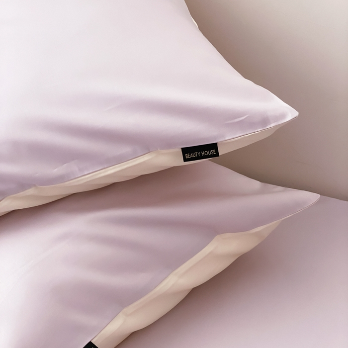 91家纺网 家纺一手货源 找家纺 云栖家居 2025新款全棉纯色长绒棉纯棉单品系列枕套单件枕套单品-单枕套 棠梨紫&米粒碎