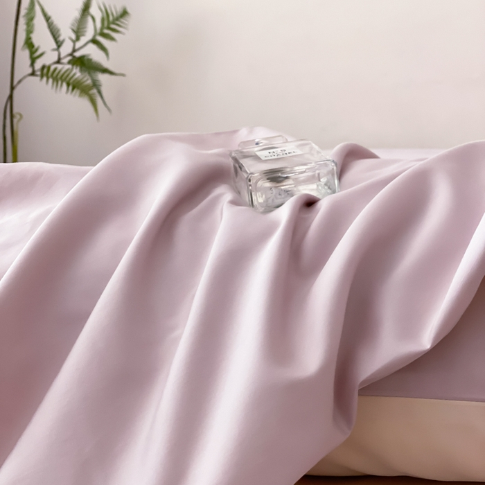 91家纺网 家纺一手货源 找家纺 云栖家居 2025新款全棉纯色长绒棉纯棉单品系列枕套单件枕套单品-单枕套 棠梨紫&米粒碎