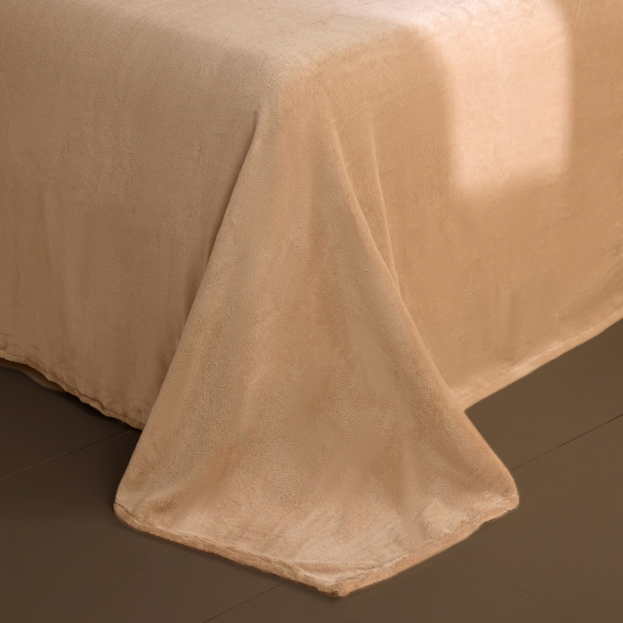 91家纺网 家纺一手货源 找家纺 麦田家纺 2025新款A类高克重纯色牛奶绒四件套 奶白咖