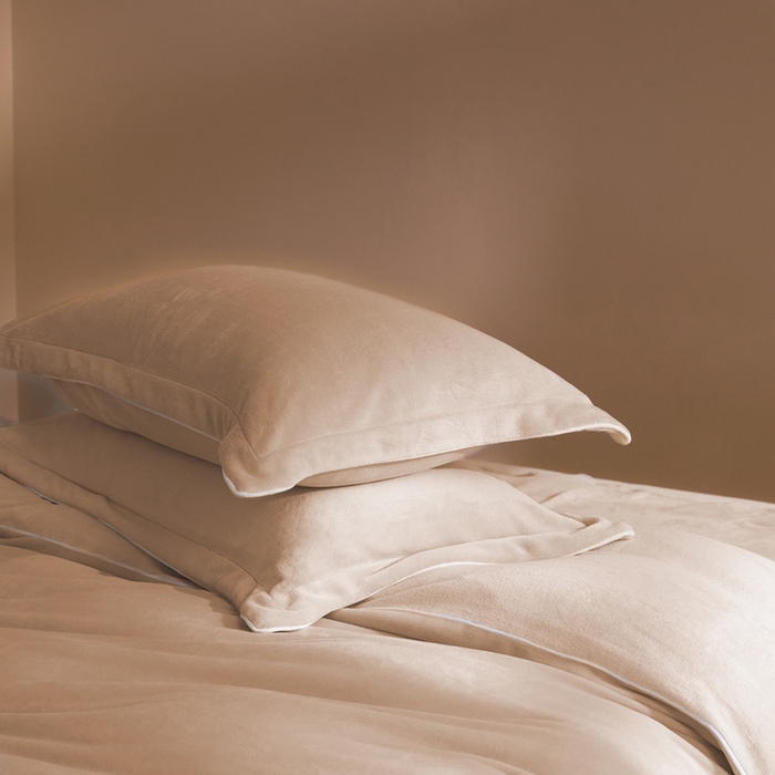 91家纺网 家纺一手货源 找家纺 麦田家纺 2025新款A类高克重纯色牛奶绒四件套 奶咖