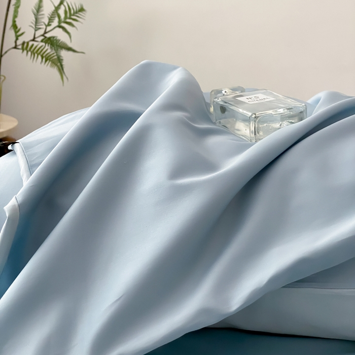 91家纺网 家纺一手货源 找家纺 云栖家居 2025新款全棉纯色长绒棉纯棉单品系列枕套单件枕套单品-单枕套 希腊蓝&浅云兰