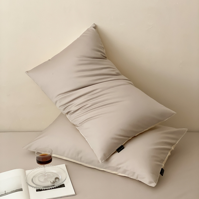 91家纺网 家纺一手货源 找家纺 云栖家居 2025新款全棉纯色长绒棉纯棉单品系列枕套单件枕套单品-单枕套 锡器灰&米粒碎