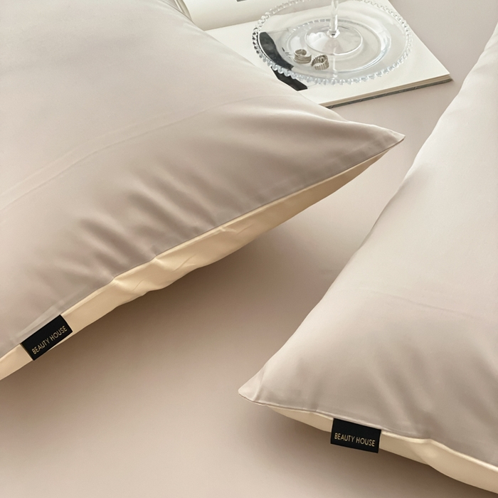 91家纺网 家纺一手货源 找家纺 云栖家居 2025新款全棉纯色长绒棉纯棉单品系列枕套单件枕套单品-单枕套 锡器灰&米粒碎