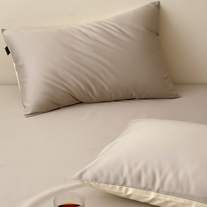 91家纺网 家纺一手货源 找家纺 云栖家居 2025新款全棉纯色长绒棉纯棉单品系列枕套单件枕套单品-单枕套 锡器灰&米粒碎