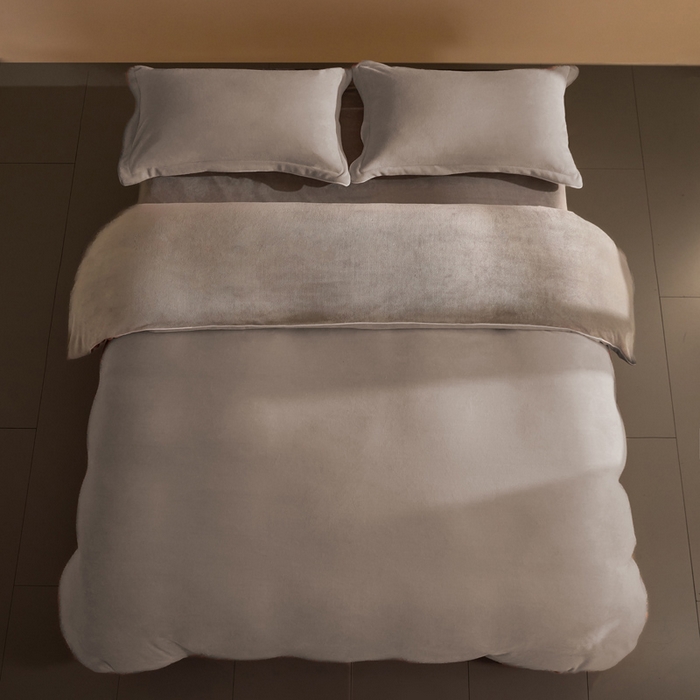 91家纺网 家纺一手货源 找家纺 麦田家纺 2025新款A类高克重纯色牛奶绒四件套 灰咖