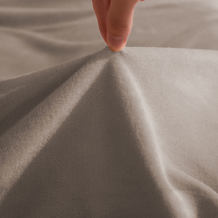 91家纺网 家纺一手货源 找家纺 麦田家纺 2025新款A类高克重纯色牛奶绒四件套 灰咖