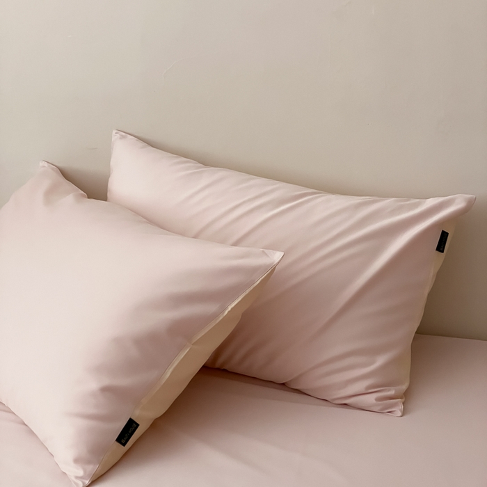 91家纺网 家纺一手货源 找家纺 云栖家居 2025新款全棉纯色长绒棉纯棉单品系列枕套单件枕套单品-单枕套 玉兰粉&米粒碎