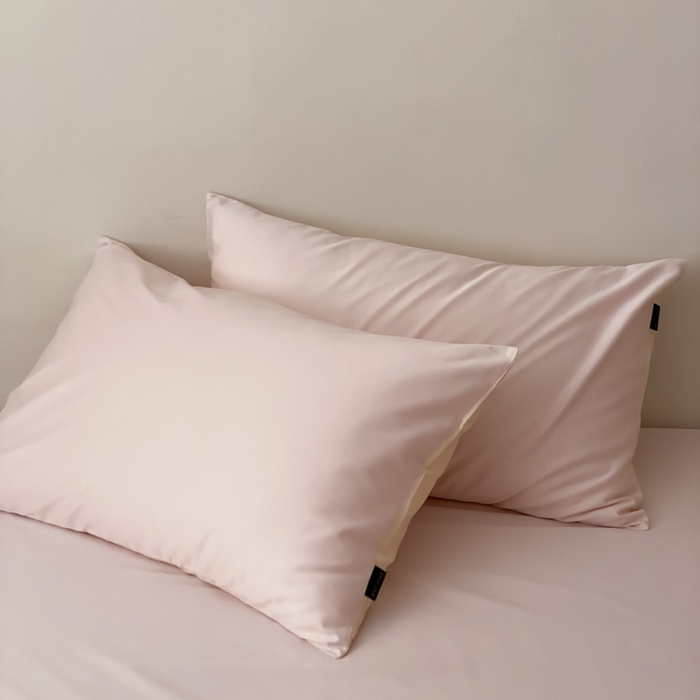 91家纺网 家纺一手货源 找家纺 云栖家居 2025新款全棉纯色长绒棉纯棉单品系列枕套单件枕套单品-单枕套 玉兰粉&米粒碎