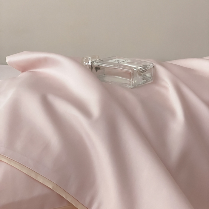 91家纺网 家纺一手货源 找家纺 云栖家居 2025新款全棉纯色长绒棉纯棉单品系列枕套单件枕套单品-单枕套 玉兰粉&米粒碎