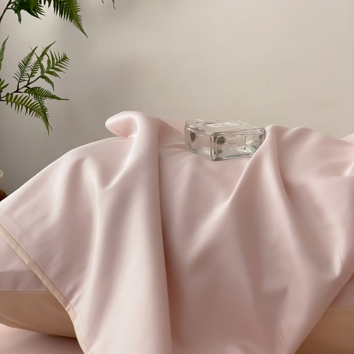 91家纺网 家纺一手货源 找家纺 云栖家居 2025新款全棉纯色长绒棉纯棉单品系列枕套单件枕套单品-单枕套 玉兰粉&米粒碎