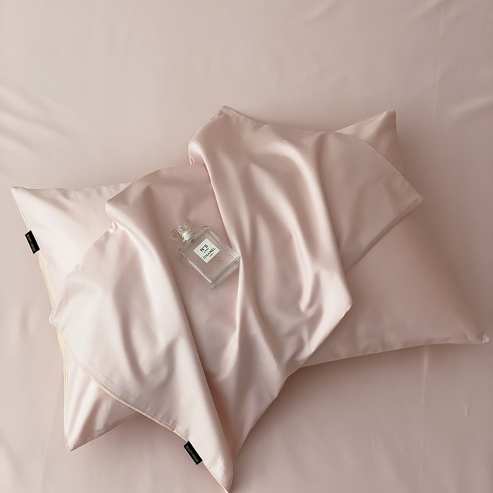 云栖家居 2025新款全棉纯色长绒棉纯棉单品系列枕套单件枕套单品-单枕套 玉兰粉&米粒碎