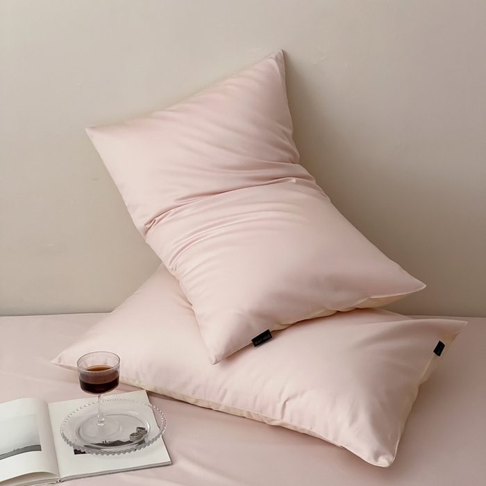 91家纺网 家纺一手货源 找家纺 云栖家居 2025新款全棉纯色长绒棉纯棉单品系列枕套单件枕套单品-单枕套 玉兰粉&米粒碎