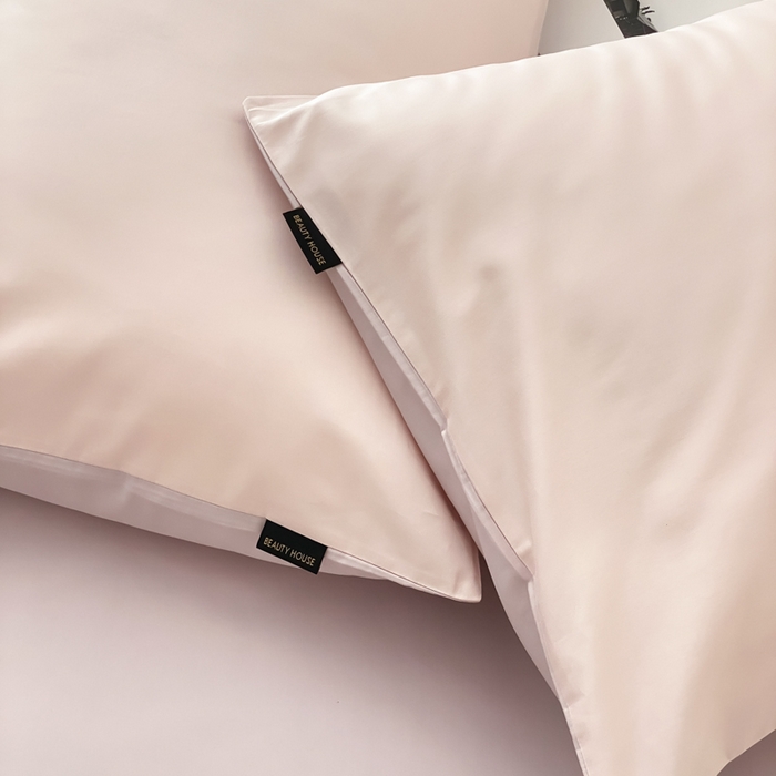 91家纺网 家纺一手货源 找家纺 云栖家居 2025新款全棉纯色长绒棉纯棉单品系列枕套单件枕套单品-单枕套 玉兰粉&棠梨紫