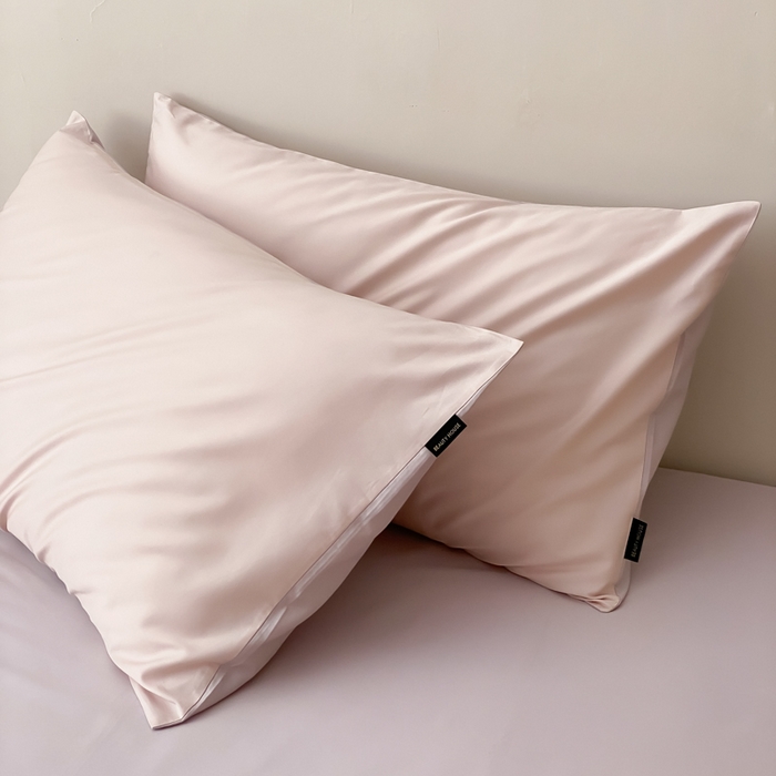 91家纺网 家纺一手货源 找家纺 云栖家居 2025新款全棉纯色长绒棉纯棉单品系列枕套单件枕套单品-单枕套 玉兰粉&棠梨紫