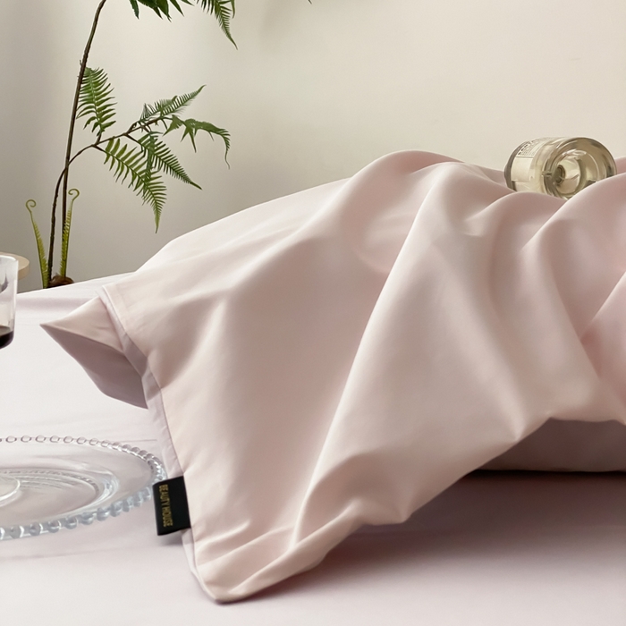 91家纺网 家纺一手货源 找家纺 云栖家居 2025新款全棉纯色长绒棉纯棉单品系列枕套单件枕套单品-单枕套 玉兰粉&棠梨紫