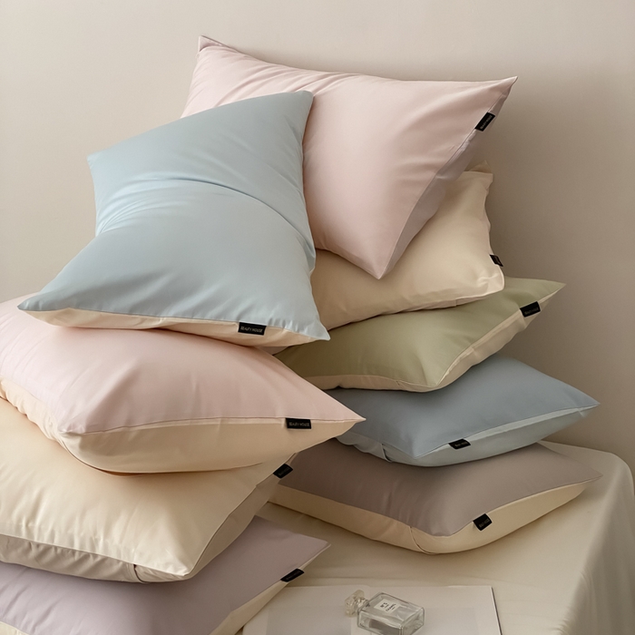 91家纺网 家纺一手货源 找家纺 云栖家居 2025新款全棉纯色长绒棉纯棉单品系列枕套单件枕套单品-单枕套 组合