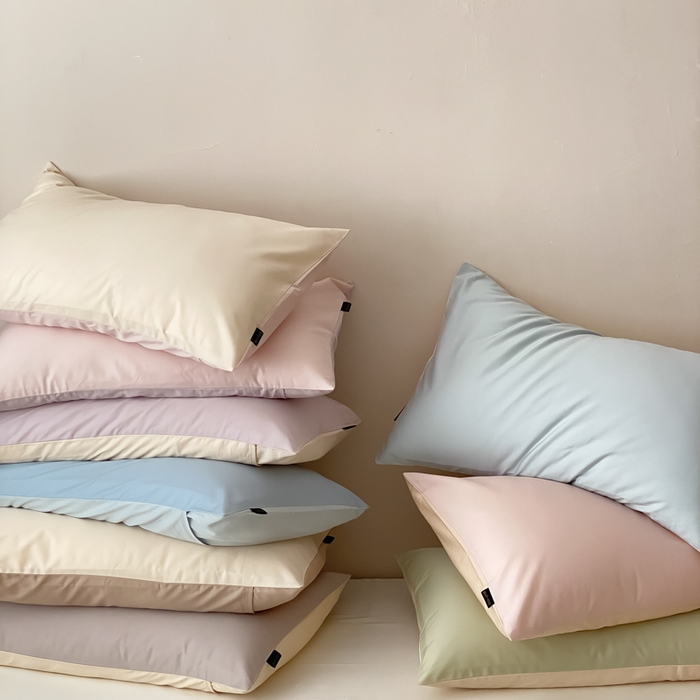 91家纺网 家纺一手货源 找家纺 云栖家居 2025新款全棉纯色长绒棉纯棉单品系列枕套单件枕套单品-单枕套 组合