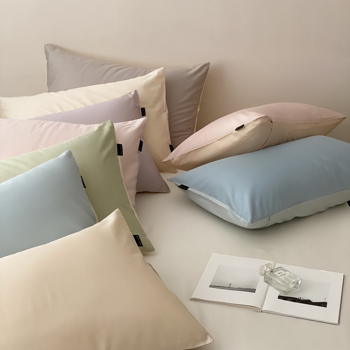 91家纺网 家纺一手货源 找家纺 云栖家居 2025新款全棉纯色长绒棉纯棉单品系列枕套单件枕套单品-单枕套 组合