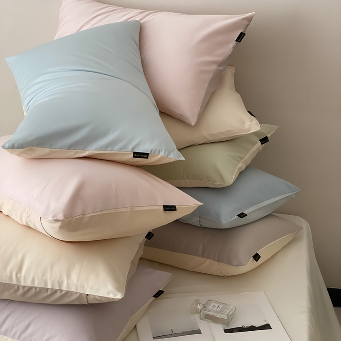 91家纺网 家纺一手货源 找家纺 云栖家居 2025新款全棉纯色长绒棉纯棉单品系列枕套单件枕套单品-单枕套 组合