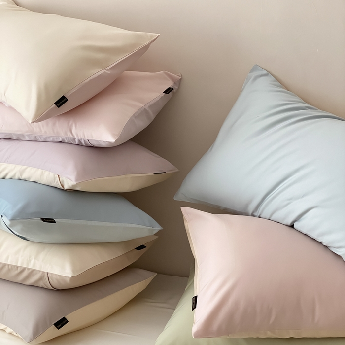 91家纺网 家纺一手货源 找家纺 云栖家居 2025新款全棉纯色长绒棉纯棉单品系列枕套单件枕套单品-单枕套 组合