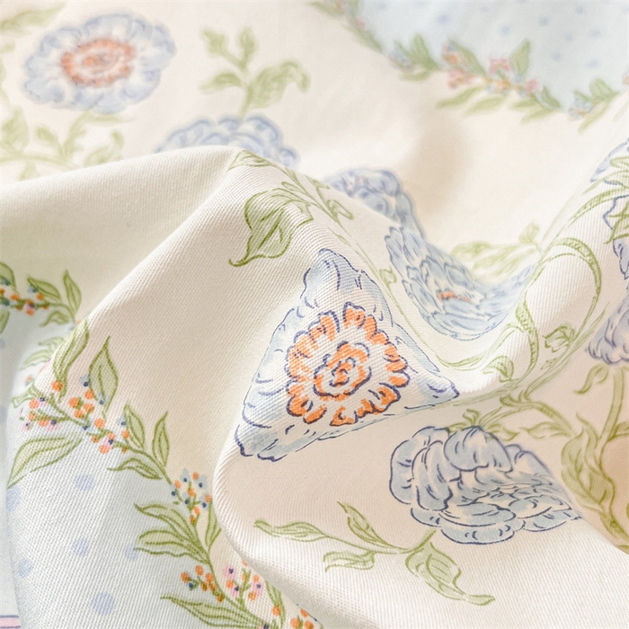 91家纺网 家纺一手货源 找家纺 麦田家纺 2025新款全棉印花12868长枕 花涧