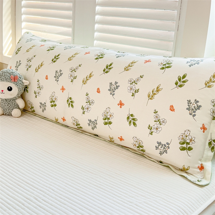 91家纺网 家纺一手货源 找家纺 麦田家纺 2025新款全棉印花12868长枕 芳草记忆