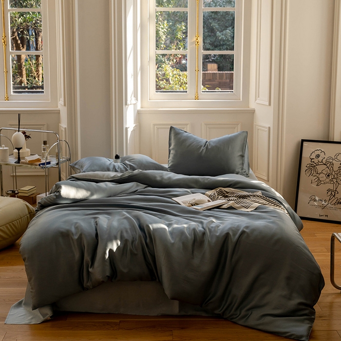 91家纺网 家纺一手货源 找家纺 （总）麦田家纺 2025新款A类60S纯色兰精天丝四件套