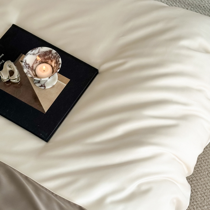 91家纺网 家纺一手货源 找家纺 麦田家纺 2025新款A类60S纯色兰精天丝四件套 乳蛋白-冷岩灰