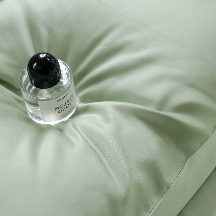 91家纺网 家纺一手货源 找家纺 麦田家纺 2025新款A类60S纯色兰精天丝四件套 香奈儿绿-嫩叶绿