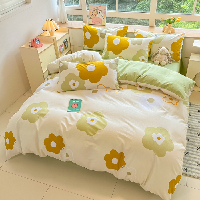 91家纺网 家纺一手货源 找家纺 麦田家纺 2025新款花卉全棉印花四件套系列 玛奇朵