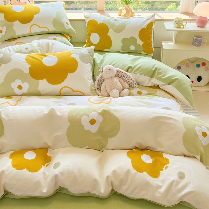 91家纺网 家纺一手货源 找家纺 麦田家纺 2025新款花卉全棉印花四件套系列 玛奇朵