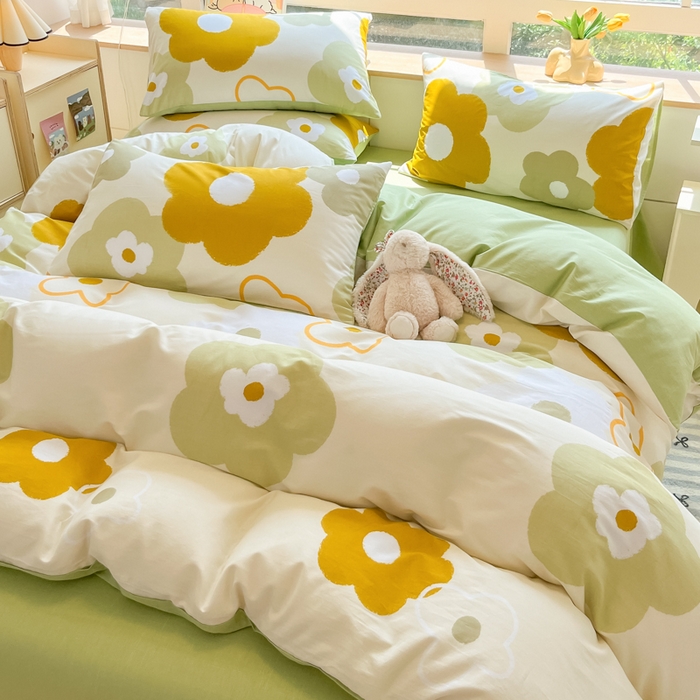 91家纺网 家纺一手货源 找家纺 麦田家纺 2025新款花卉全棉印花四件套系列 玛奇朵